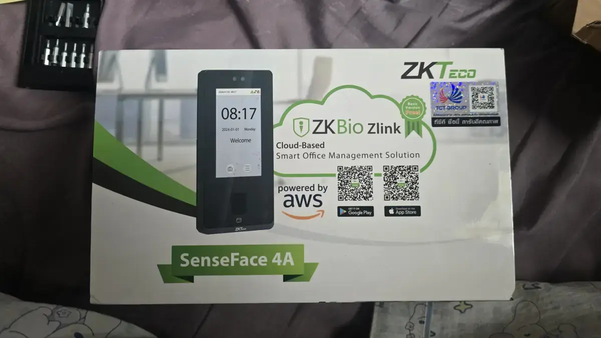 The ZKTeco SenseFace 4A before installation